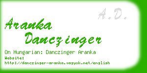 aranka danczinger business card